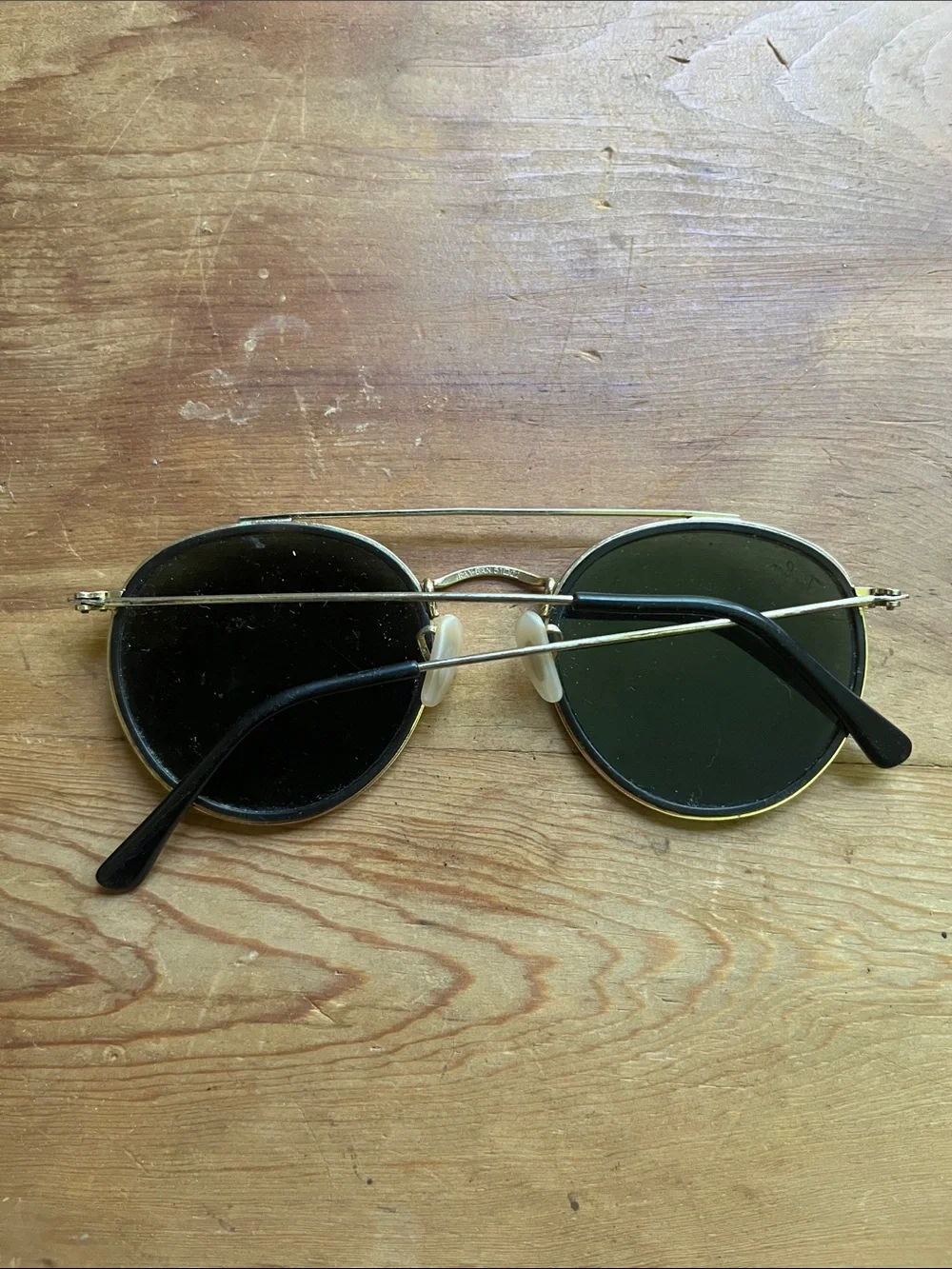 Ray-Ban Gold Frame Black Lens Oval Aviators Sunglasses - Unisex